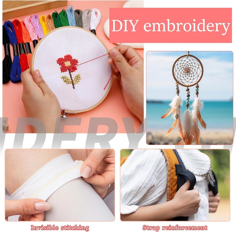 JUPEAN Embroidery Floss: Embroidery Thread 120 Yards Friendship Bracelet String 14 Colors Cross Stitch Cotton Yarn for DIY Bracelet Making - Image 5